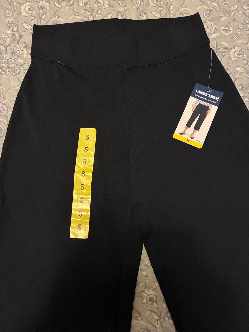Lands' End Black Girls' High-Waist Active Leggings